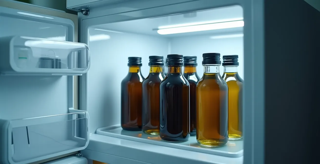 Organisation optimale des huiles végétales dans un réfrigérateur