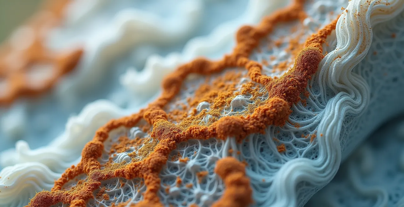 Vue macro de tissus biologiques montrant l'effet de l'inflammation chronique
