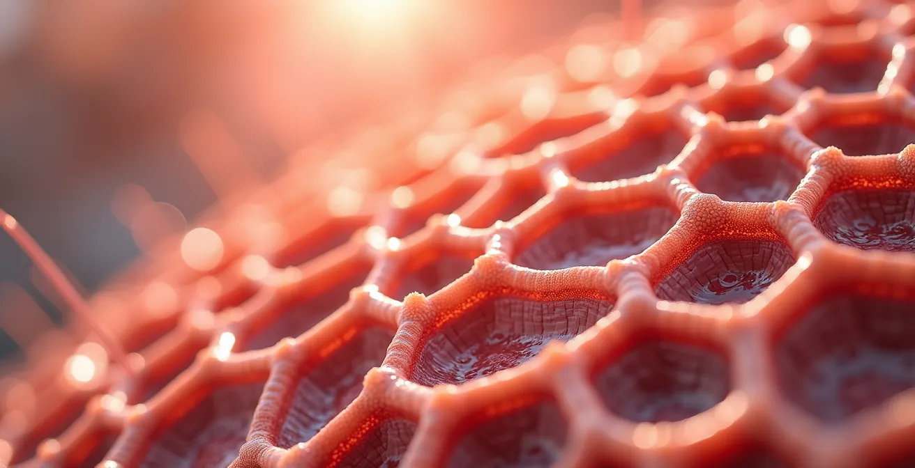 Vue microscopique des jonctions serrées intestinales montrant l'impact de différents facteurs