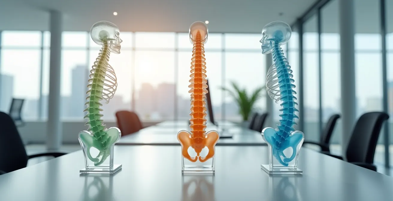 Comparaison de la pression sur les disques intervertébraux selon différentes positions