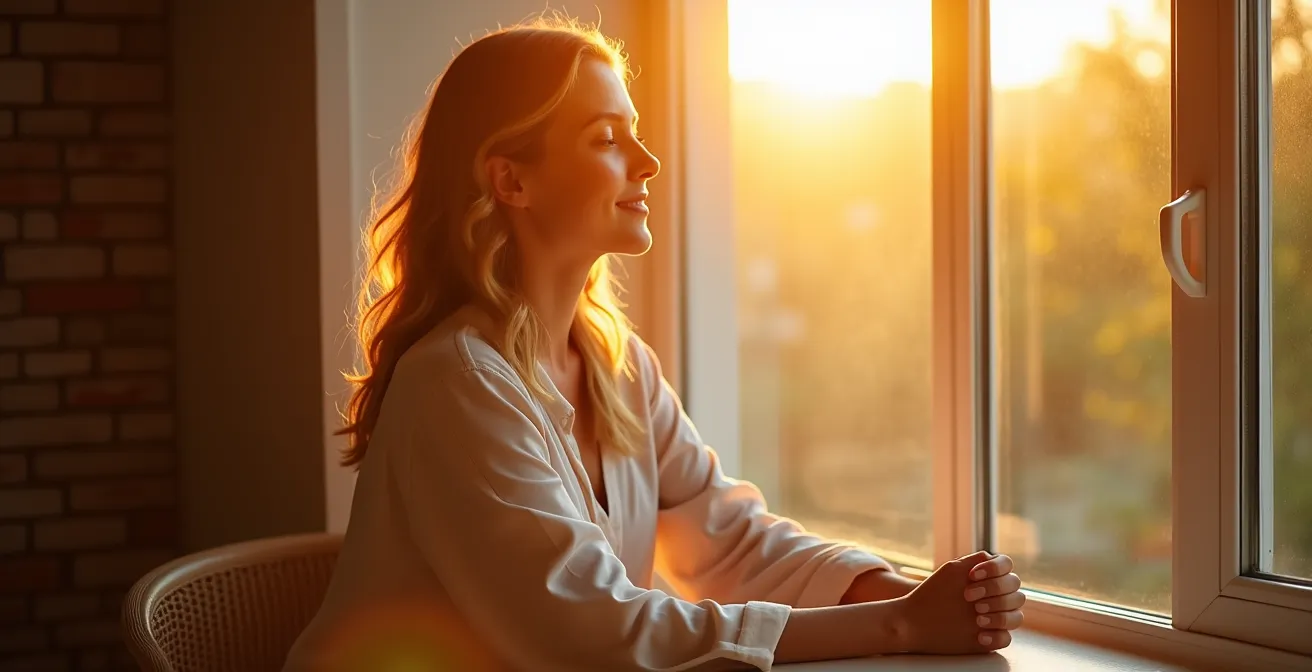Personne exposée à la lumière naturelle du soleil pour la synthèse de vitamine D