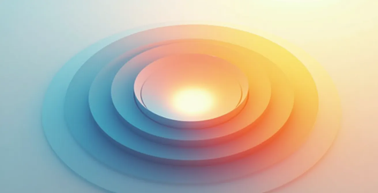 Vue macro d'une horloge biologique conceptuelle avec zones colorées représentant différents moments de la journée